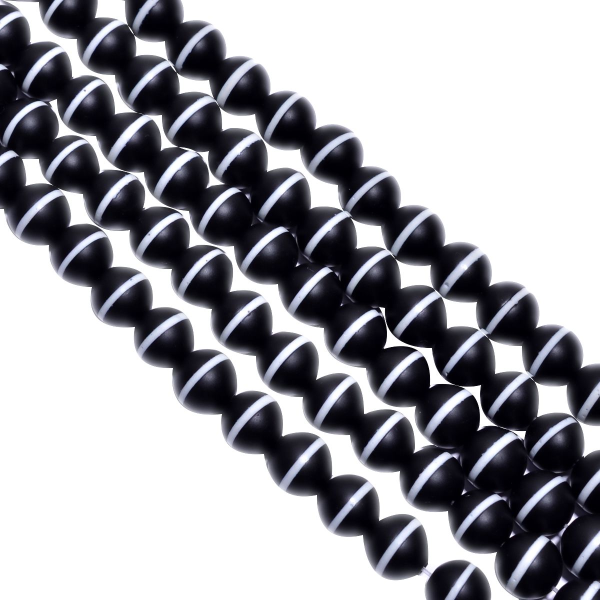 Black And White Agate Plain Stone Beads Round Ball Shape-8 mm Size