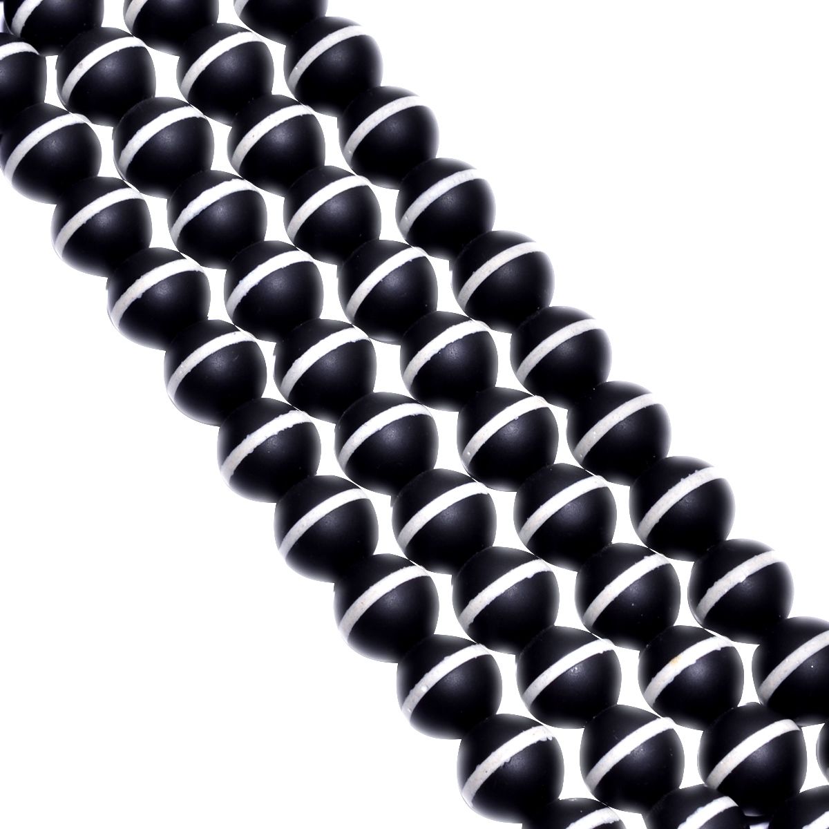 Black And White Agate Plain Stone Beads Round Ball Shape-12 mm Size