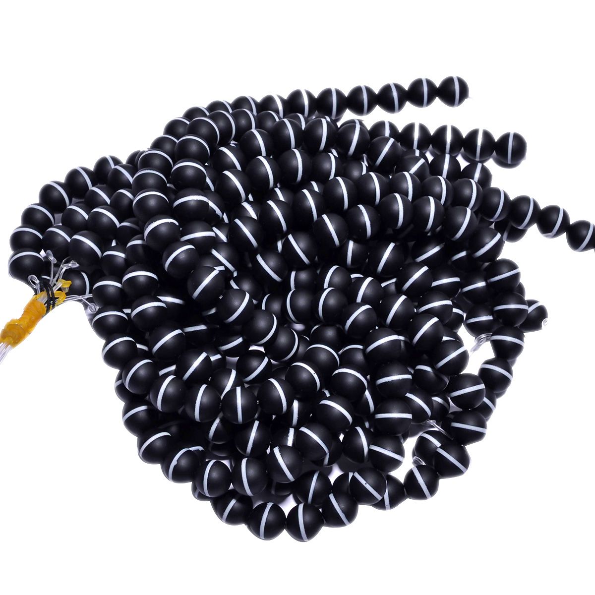 Black And White Agate Round Ball Shape 10 mm Smooth Stone Beads