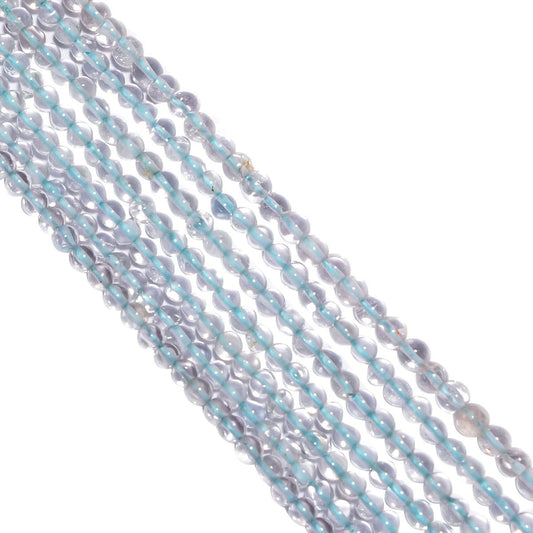 Blue Topaz 3mm Smooth Round Beads Strand, Blue Topaz Plain Round Beads, Blue Topaz Smooth Beads Strand