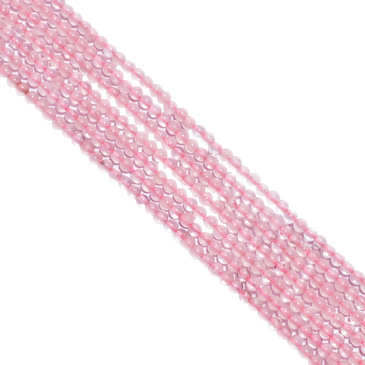 Rose Quartz 2mm Smooth Round Beads Strand, Rose Quartz Plain Round Beads Strand, Rose Quartz