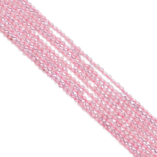Rose Quartz 2mm Smooth Round Beads Strand, Rose Quartz Plain Round Beads Strand, Rose Quartz