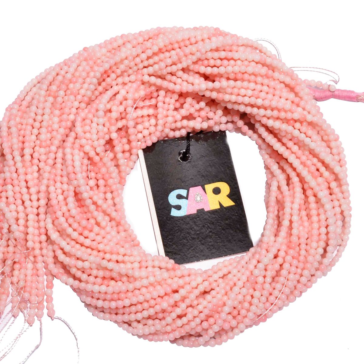 Pink Opal  Round Smooth Beaded Beads In  2-2.5mm Size