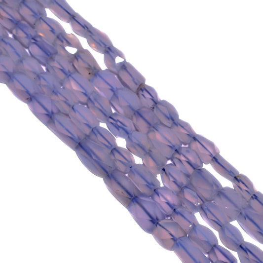 Chalcedony Faceted Stone Beads Coin Shape In 6x13 mm
