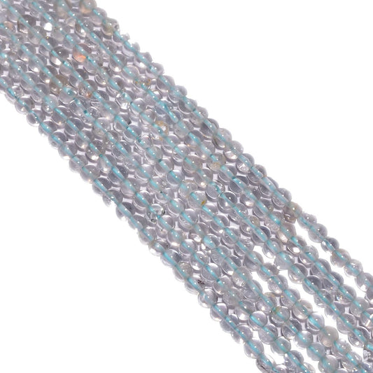 Blue Topaz 3.5mm Smooth Round Beads Strand, Blue Topaz Plain Beads, Blue Topaz Beads, Blue Topaz Round Beads Strand