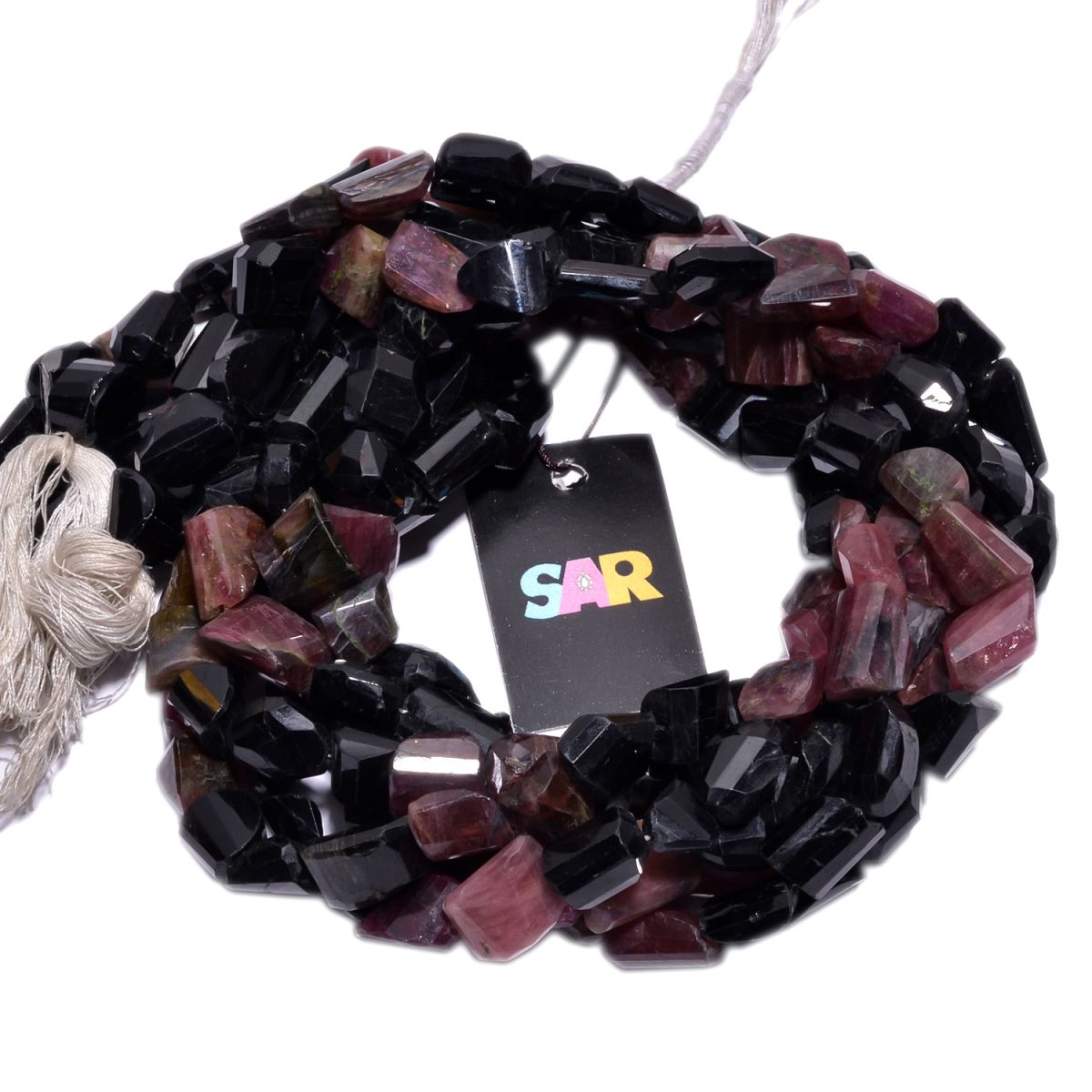 Multi Tourmaline Stone Step Cut Beads- 10x10-19x11 in Nugget Shape