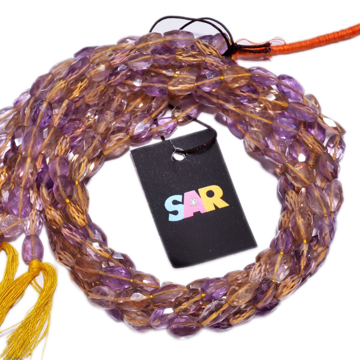 Ametrine Oval Shape Faceted Stone Beads- 8x6-9x7mm