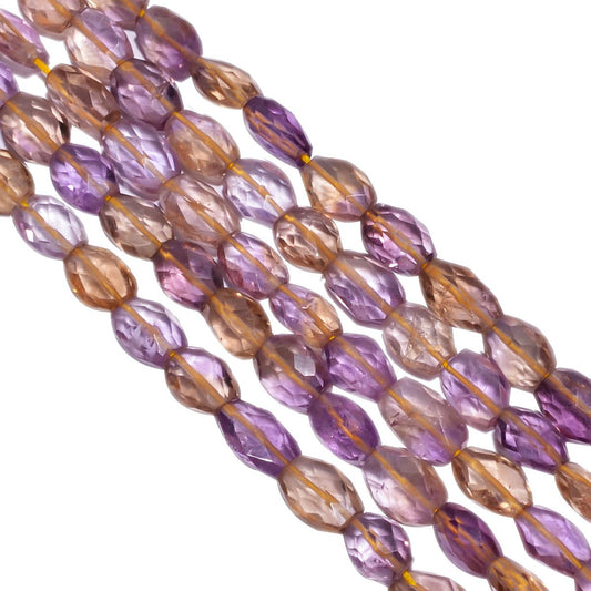 Ametrine Oval Shape Faceted Stone Beads- 8x6-9x7mm