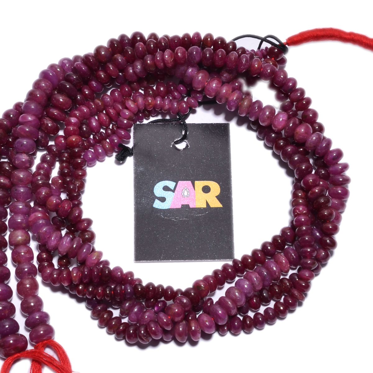 Ruby Plain Stone Precious Beads Roundel Shape , (5-8 mm)