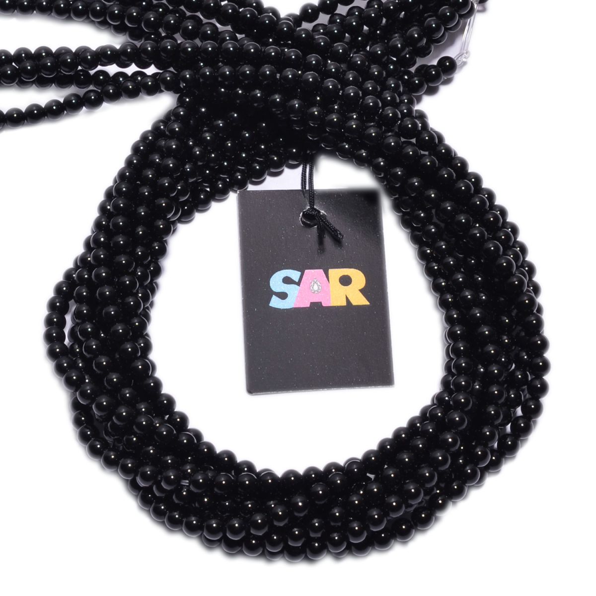 Black Onyx Round Ball  Plain Stone Beads -4 mm Size