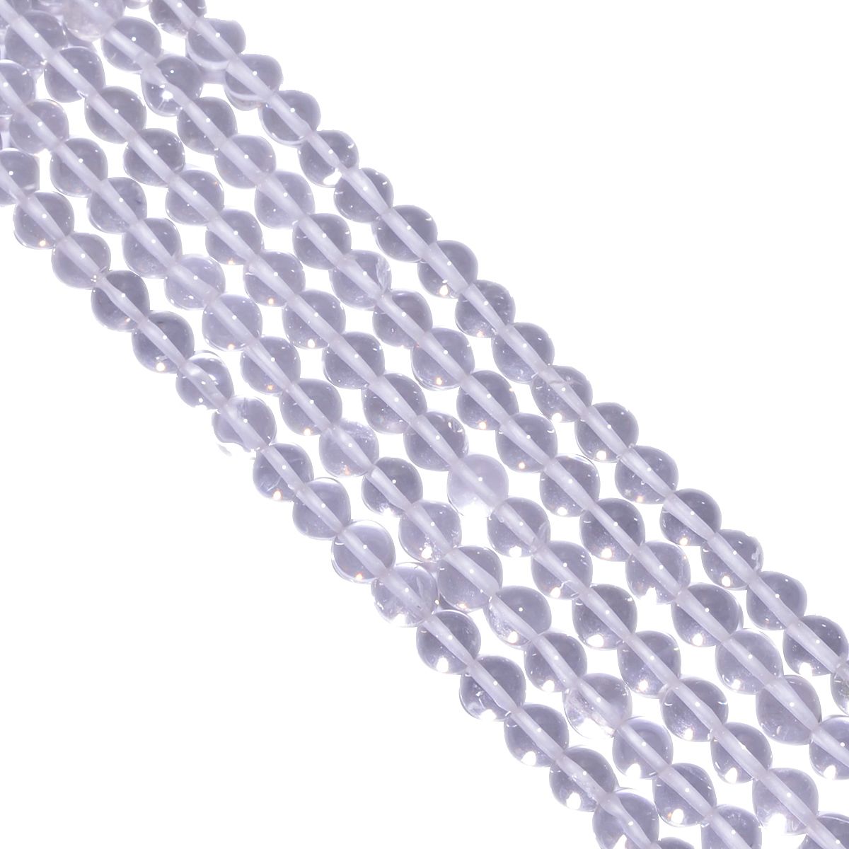 Crystal Quartaz Plain Round Ball Beads, (6mm Size)