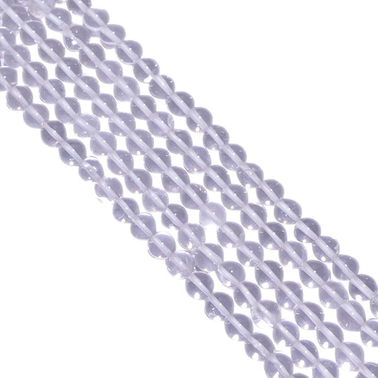 Crystal Quartaz Plain Round Ball Beads, (6mm Size)