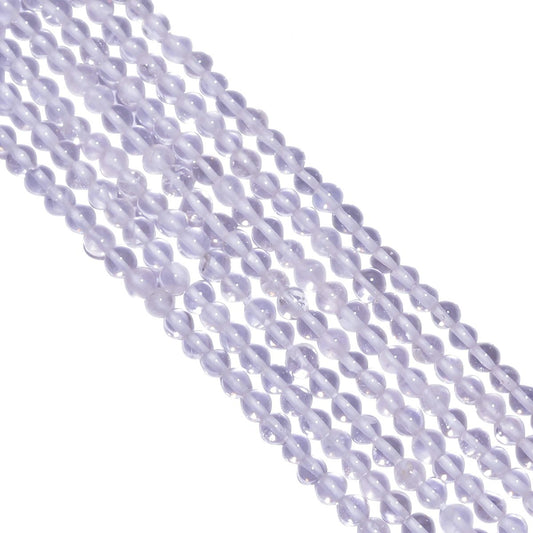 Crystal Quartz Plain Round Ball Stone Beads -4 mm Size
