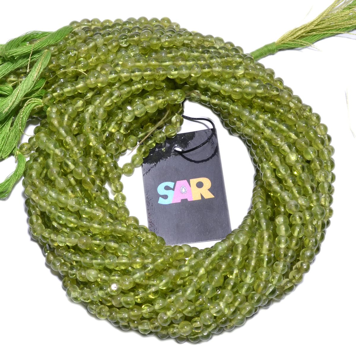 Peridot 5mm Smooth Roundel Beads Strand, Peridot Plain Roundel Beads, Peridot Smooth Roundel Beads
