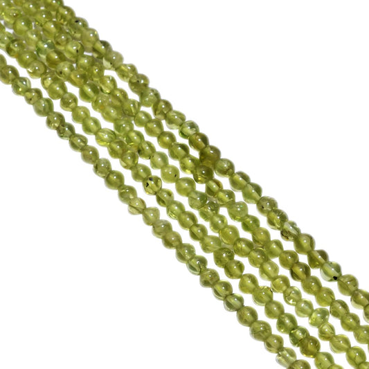 Peridot 4mm Smooth Roundel Beads Strand, Peridot Plain Roundel Beads, Peridot Stone Beads