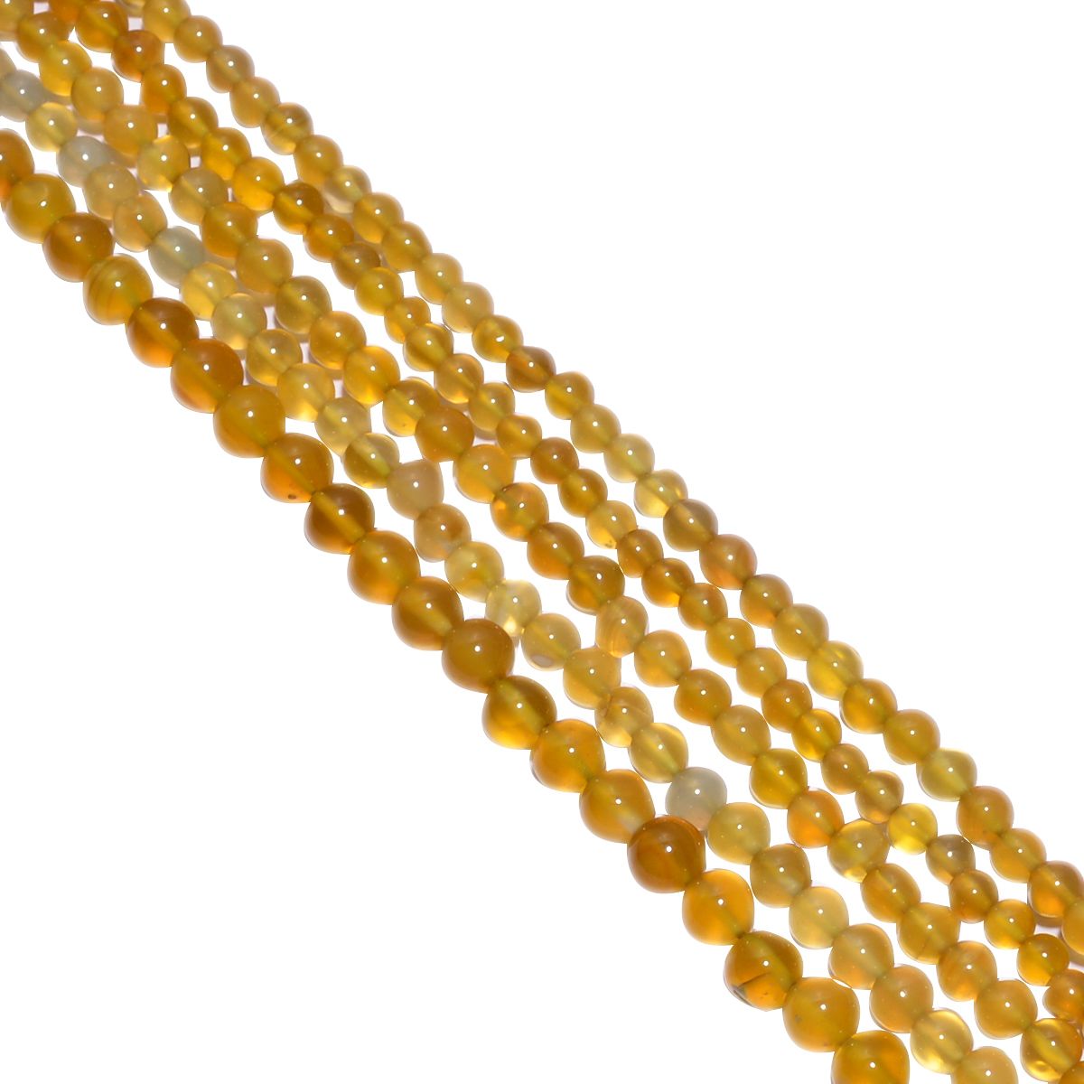 Yellow Chalcedony Smooth  Stone Beads - Round Ball Shape And 5-7 mm Size