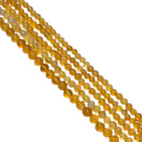 Yellow Chalcedony Smooth  Stone Beads - Round Ball Shape And 5-7 mm Size