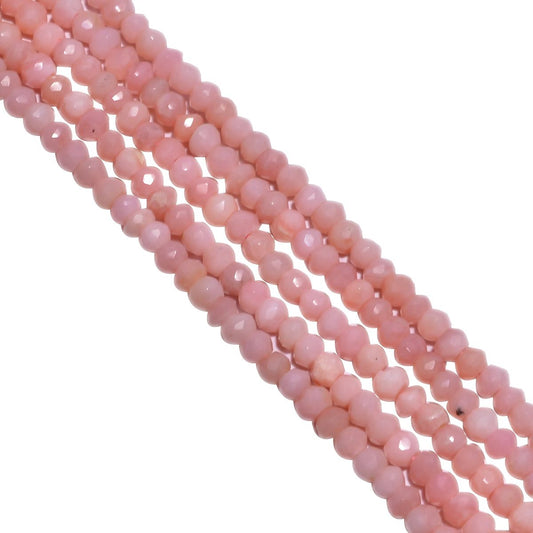 Pink Opal Faceted Roundel Beads - Opal Beads Strand ( 4-4.5mm)