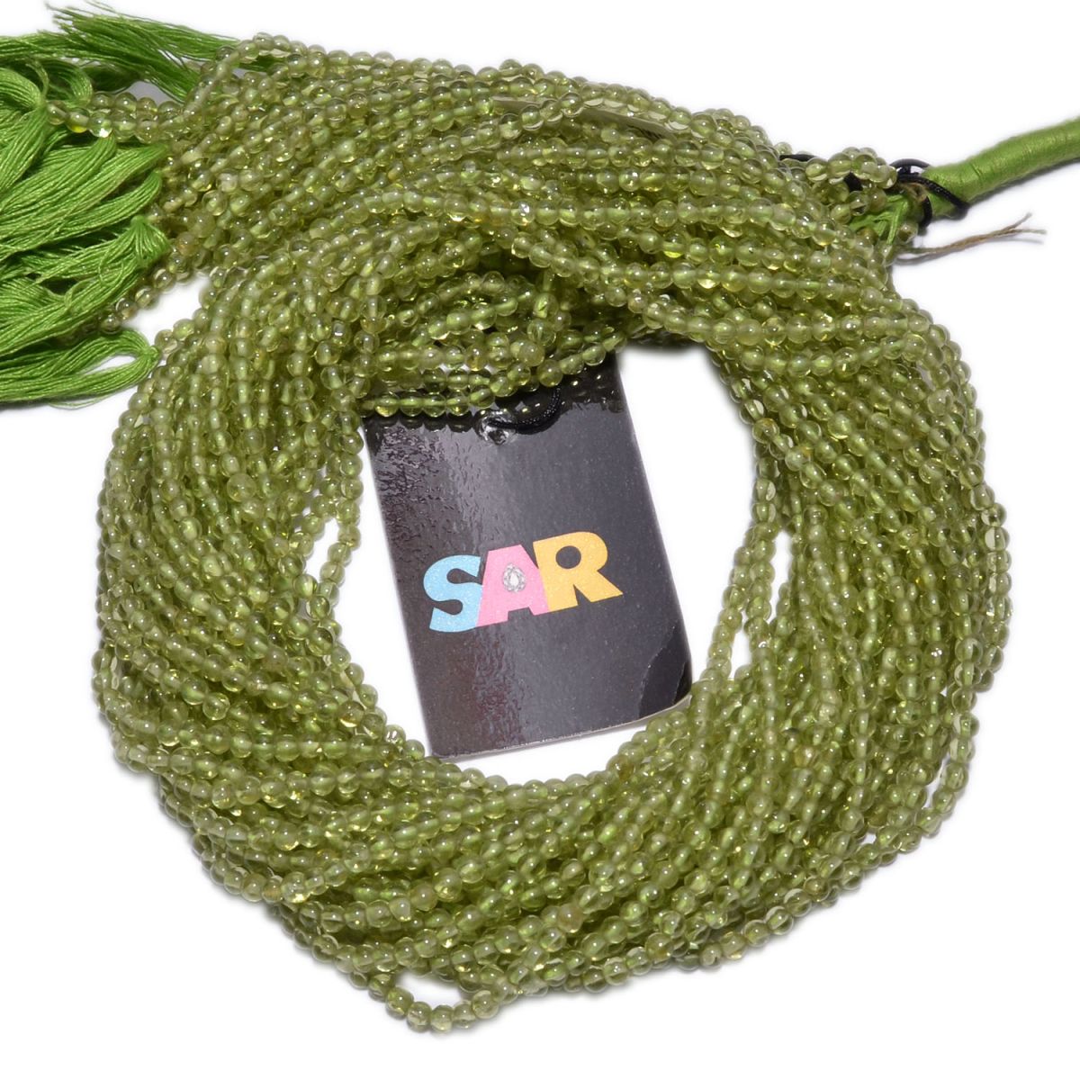 Peridot 3mm Smooth Roundel Beads Strand, Peridot Plain Roundel Beads, Peridot Beads Strand