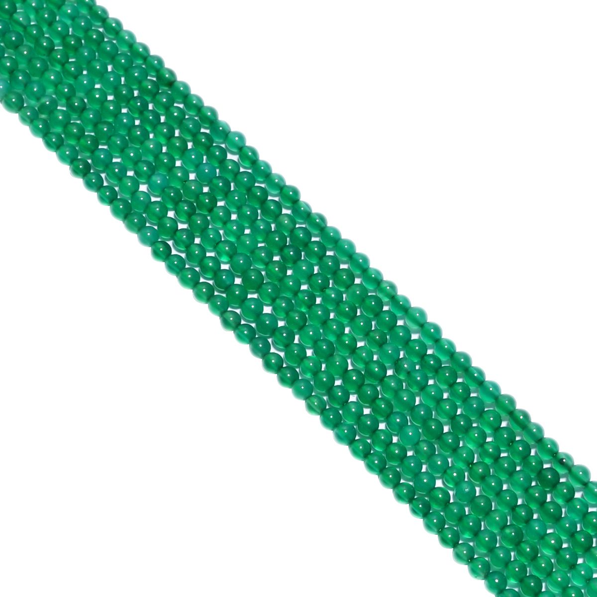 Green Onyx Smooth Beaded Beads Round Ball Shape, (4 mm Size)