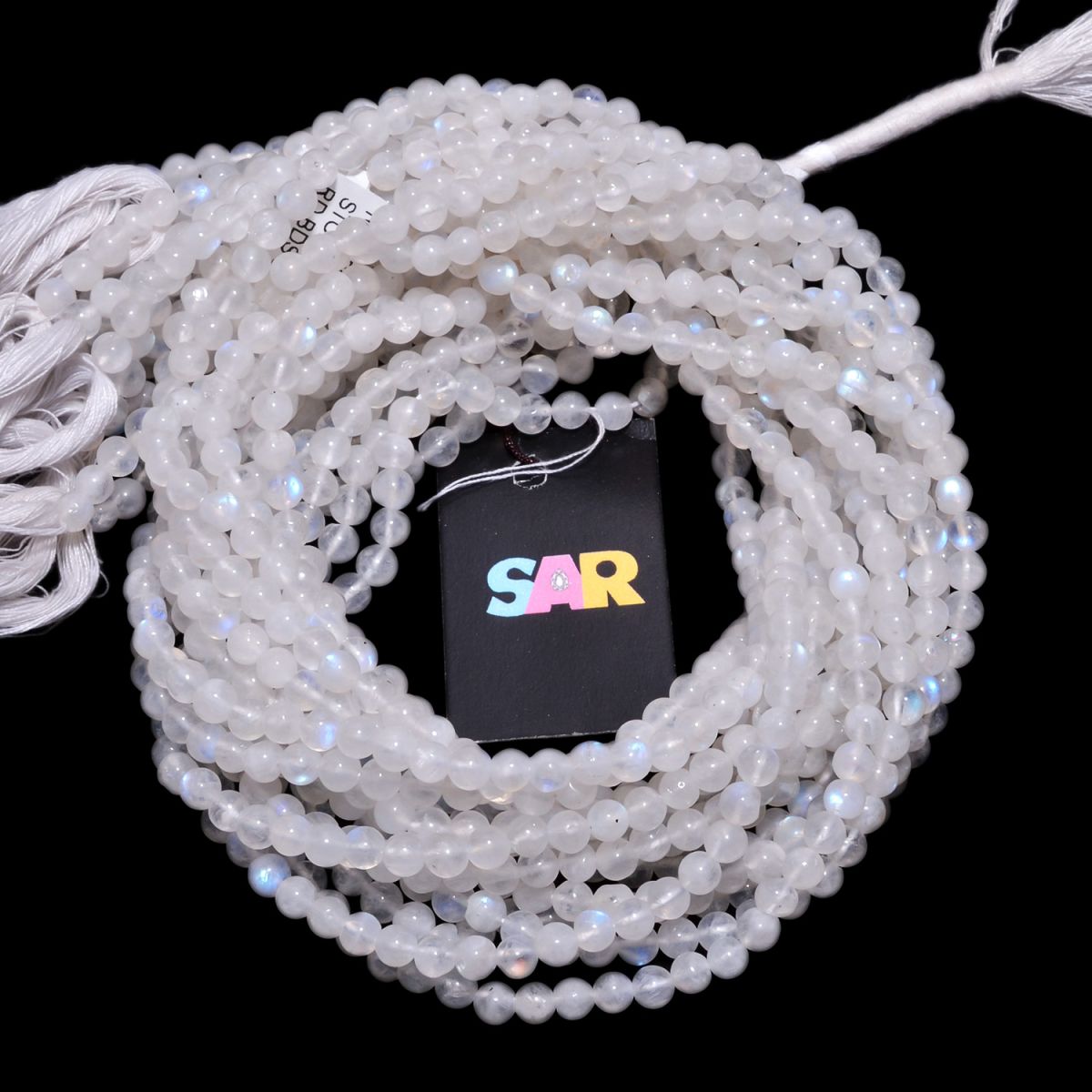 Rainbow Moonstone Plain Stone Beads Round Ball Shape Strand In 5 mm