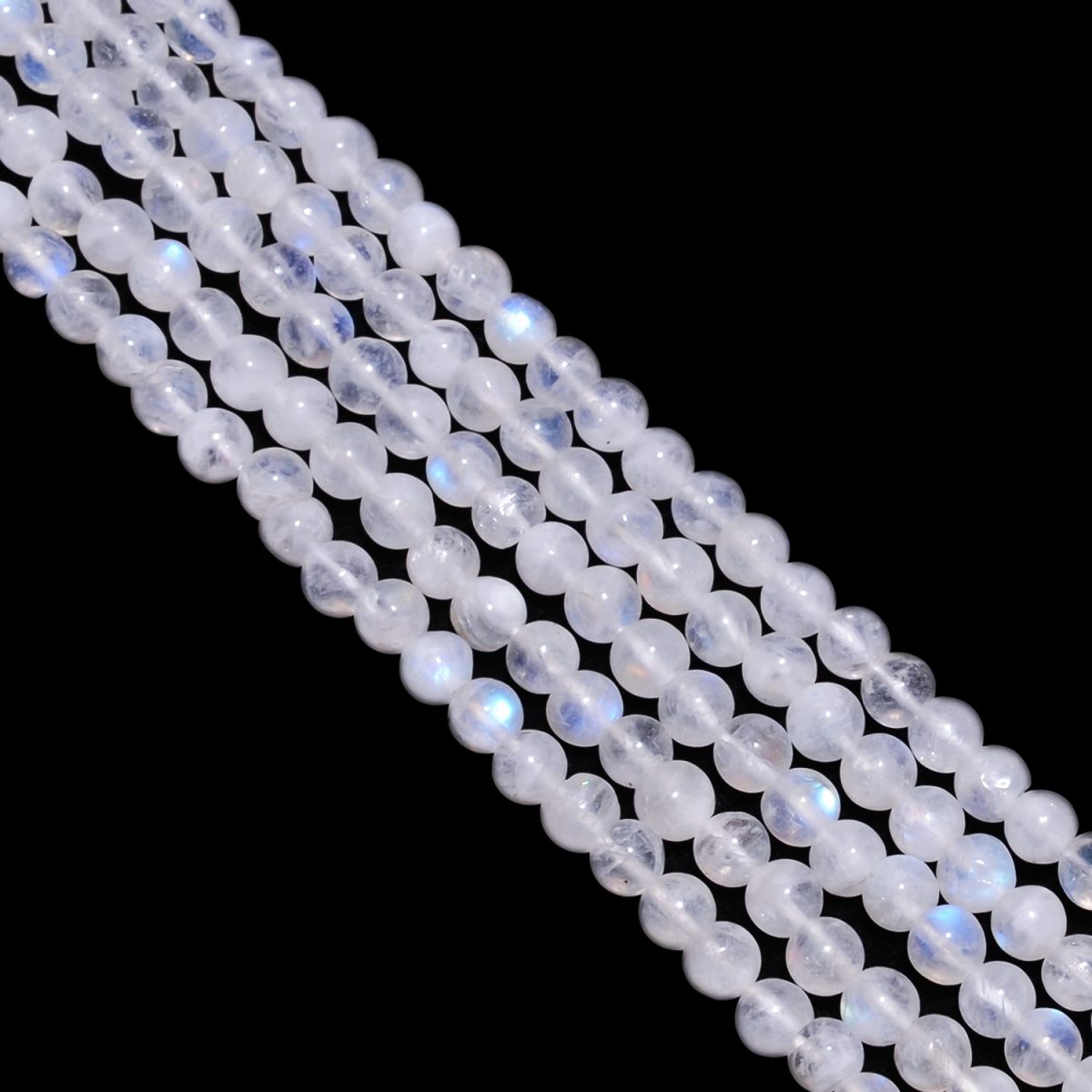 Rainbow Moonstone Plain Stone Beads Round Ball Shape Strand In 5 mm