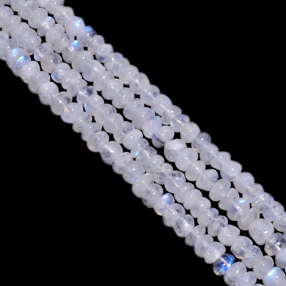 Rainbow Moonstone  Roundel 6 mm Size Smooth Stone Beads