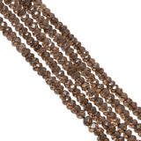 Smoky Quartz (Coated) 3.5-4mm Faceted Roundel Beads Strand, Coated Smoky Quartz Faceted Roundel Beads, Smoky Quartz Beads