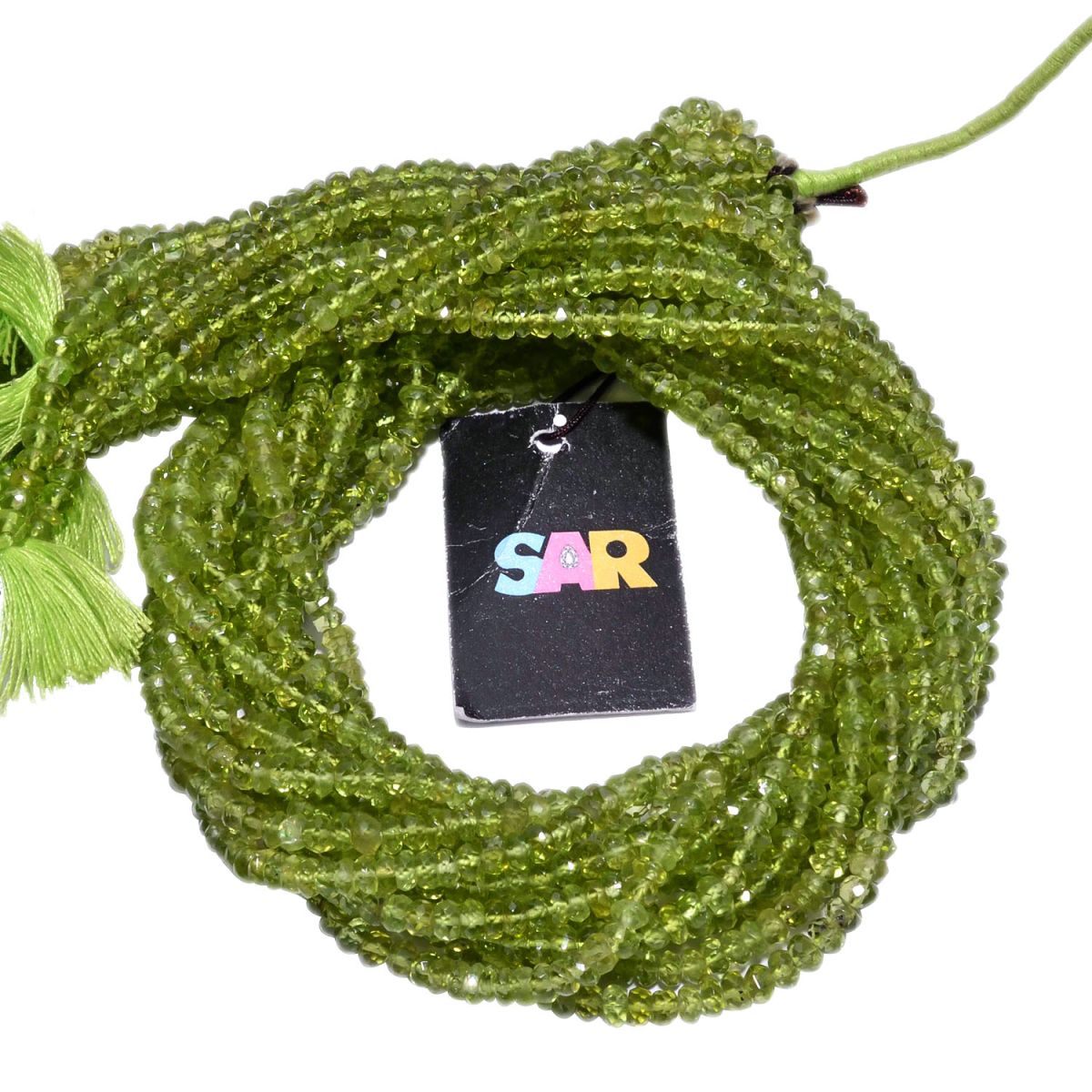 Peridot Faceted Stone Beads, 4-4.5mm in Roundel Shape