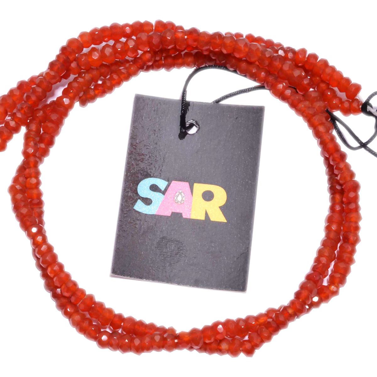 Carnelian Dark Faceted Roundel Beads with Size 4.5mm