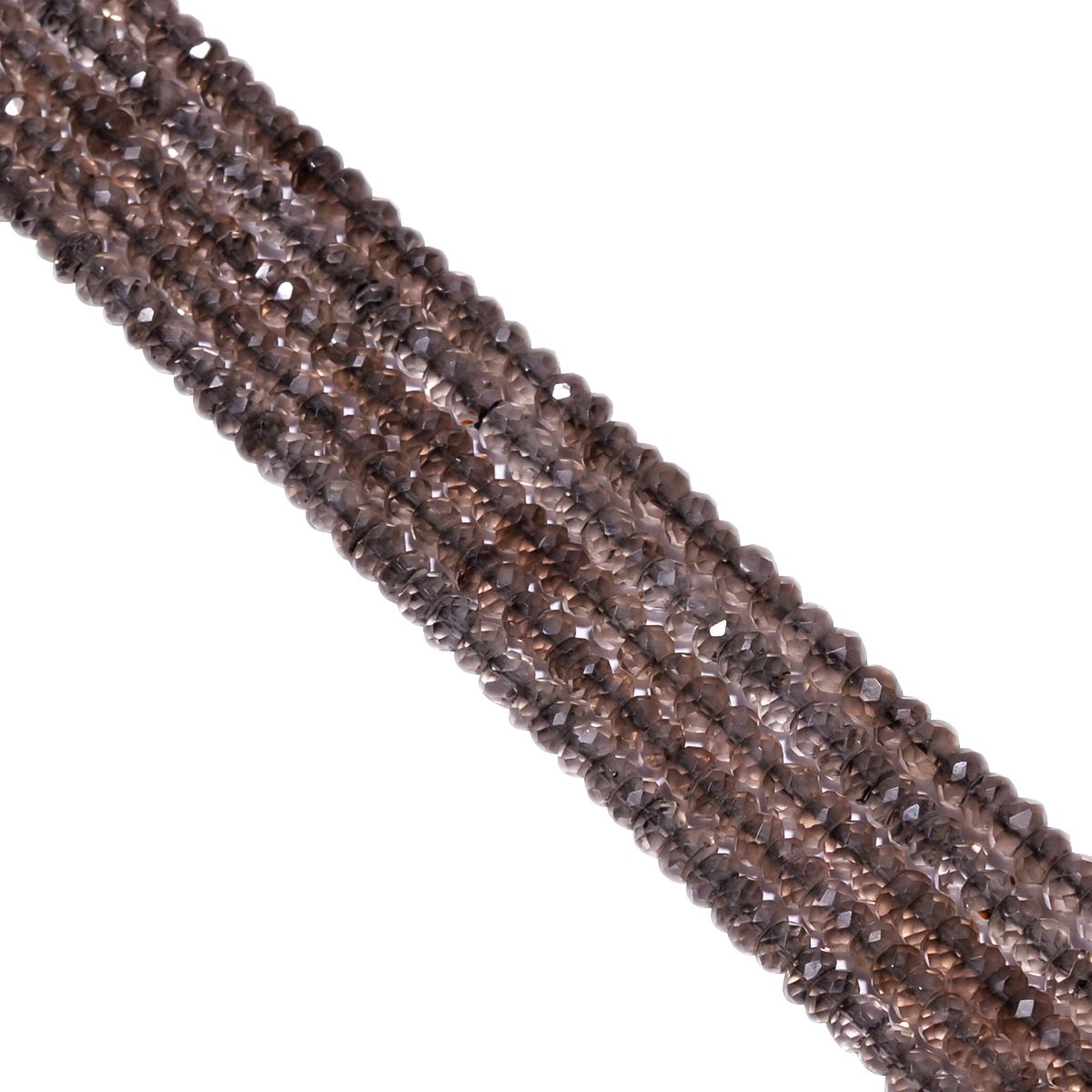 Smoky Quartz 4-5mm Faceted Roundel Beads Strand, Smoky Quartz Faceted Roundel Beads, Smoky Semi Precious Stone, Smoky