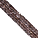 Smoky Quartz 4-5mm Faceted Roundel Beads Strand, Smoky Quartz Faceted Roundel Beads, Smoky Semi Precious Stone, Smoky