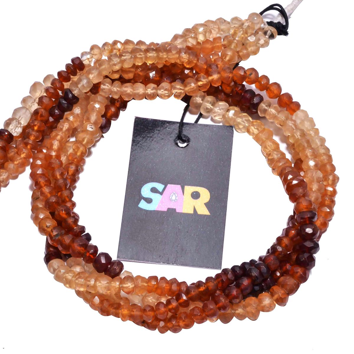 Hessonite Garnet Faceted Roundel Beads, Fine Hessonite Garnet 5-6mm