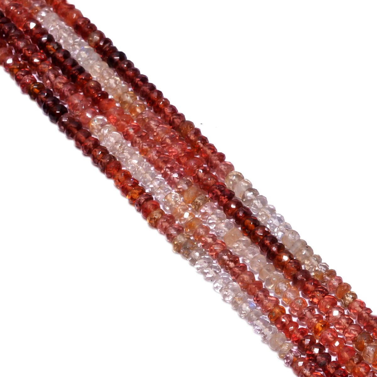 Multi Spinal Faceted Roundel Beads - Multi Spinel 3.5-4mm