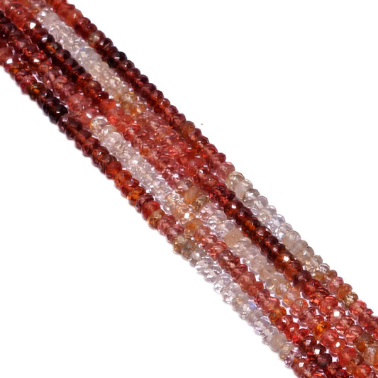 Multi Spinal Faceted Roundel Beads - Multi Spinel 3.5-4mm