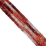 Multi Spinel Faceted Roundel Beads - Multi Spinel 3.5-4mm