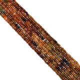 Brown Tourmaline Shaded Faceted Roundel Beads Strand - 3-3.5mm