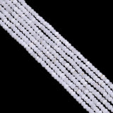 White Agate Faceted Roundel Beads in 4mm Size