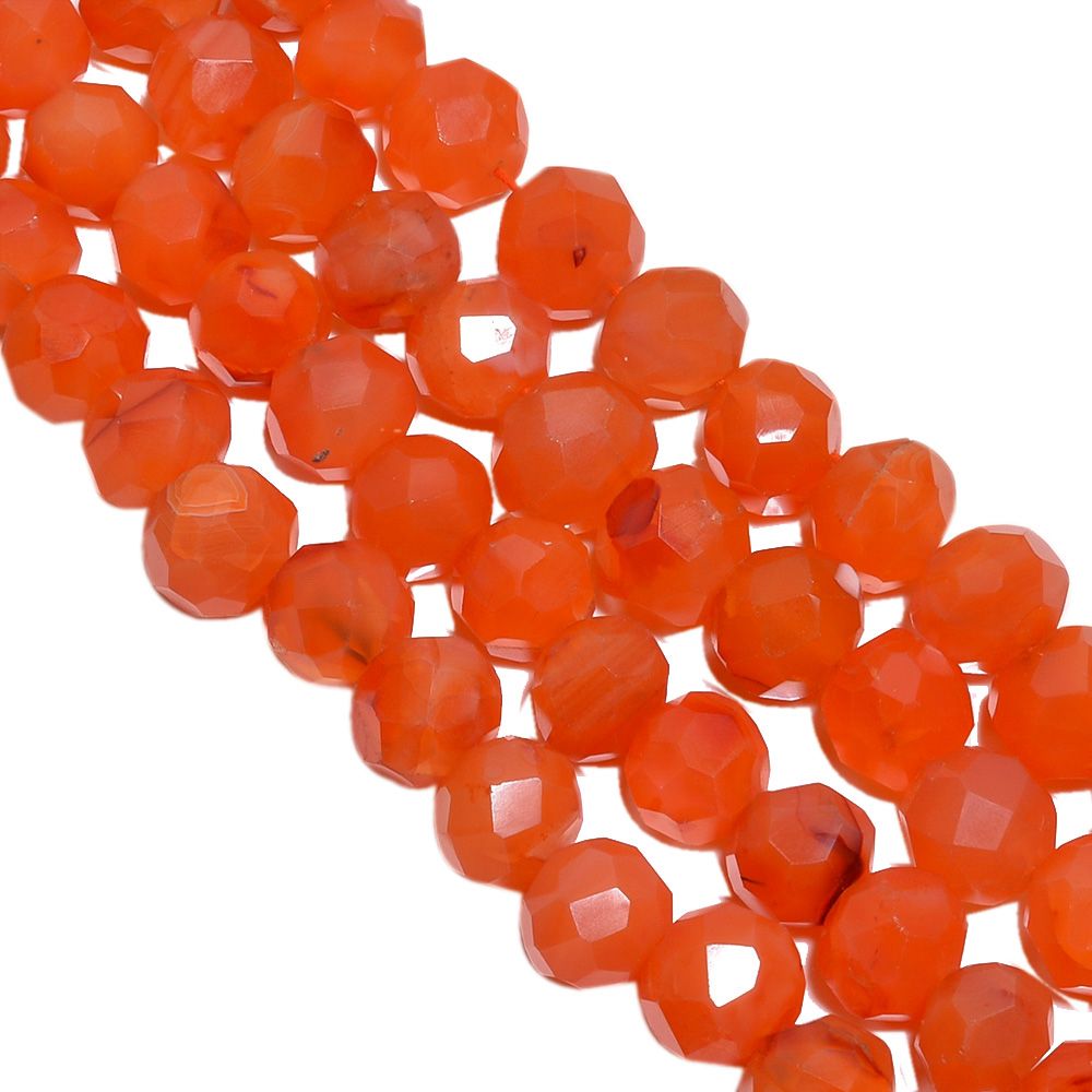 Carnelian 12mm Faceted Round Ball Beads Strand, Carnelian Faceted Round Ball, Carnelian Stone Beads, Carnelian