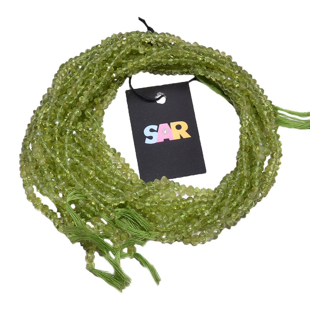 Peridot 4-4.5mm Faceted Roundel Beads Strand, Peridot Faceted Roundel Beads, Peridot Beads Strand, Peridot