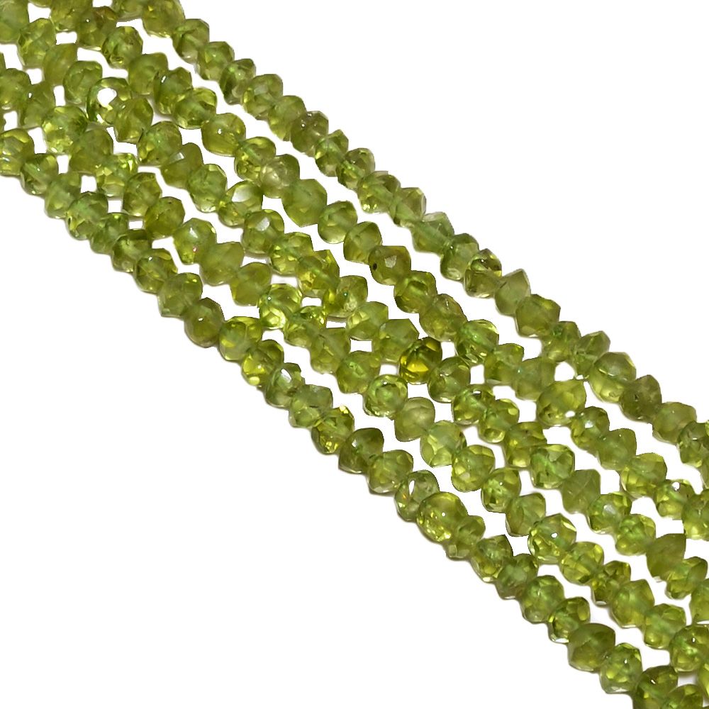 Peridot 4-4.5mm Faceted Roundel Beads Strand, Peridot Faceted Roundel Beads, Peridot Beads Strand, Peridot
