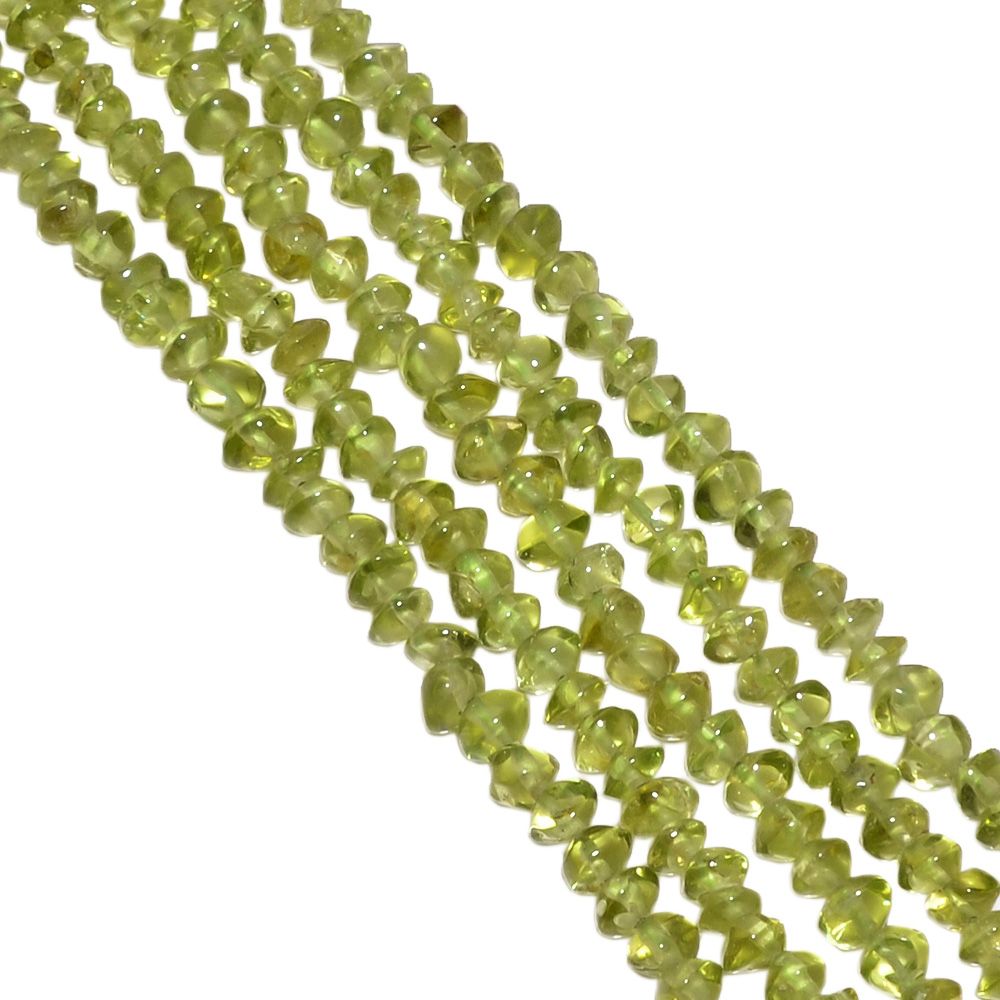 Peridot 4mm Smooth Roundel Beads Strand, Peridot Plain Roundel Beads, Peridot Beads Strand