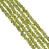 Peridot 4mm Smooth Roundel Beads Strand, Peridot Plain Roundel Beads, Peridot Beads Strand