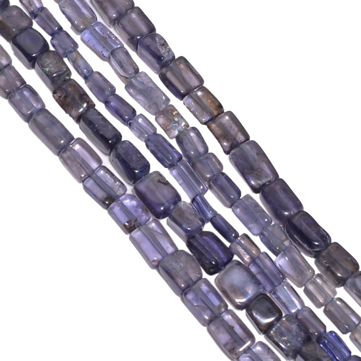 Iolite Cube Shape- 5x6-5x8mm Smooth Beads