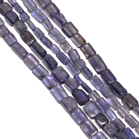 Iolite Cube Shape- 5x6-5x8mm Smooth Beads