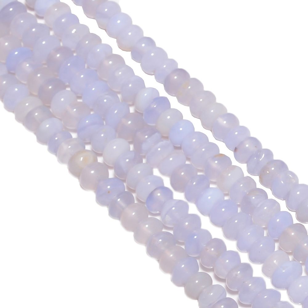 Chalcedony Plain  6x5-7.5mm Stone Beads - Roundel Shape
