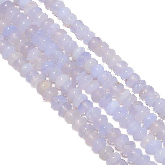Chalcedony Plain  6x5-7.5mm Stone Beads - Roundel Shape