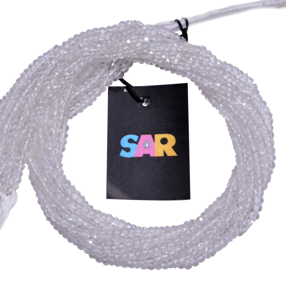 Crystal Quartz 3-4mm Fine Faceted Roundel Beads Strand, Crystal Quartz Faceted Roundel Beads, Crystal Quartz