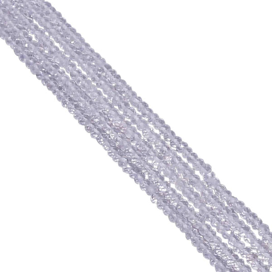 Crystal Quartz 3-4mm Fine Faceted Roundel Beads Strand, Crystal Quartz Faceted Roundel Beads, Crystal Quartz