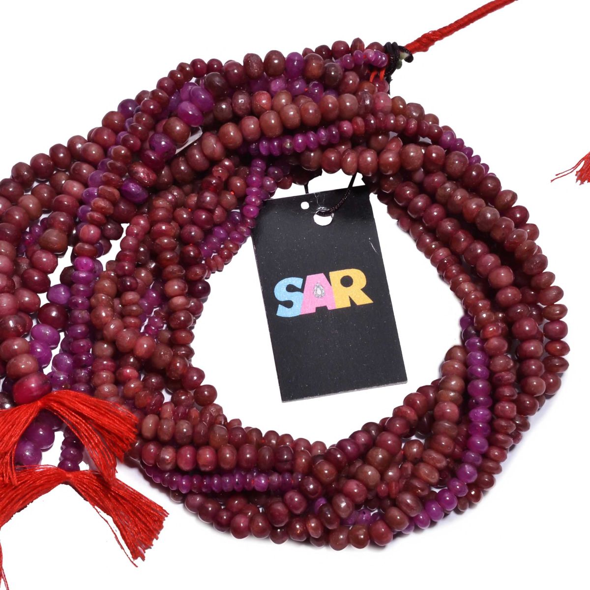 Ruby Precious Stone Beads - 3.5-8mm With Round Ball Shape